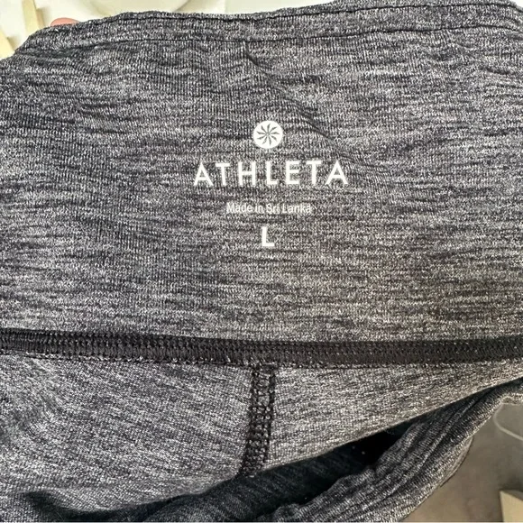 Athleta Gray Leggings with Wide Waistband and Stretch Fabric Size L - Picture 4 of 7